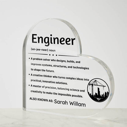 Personalized Engineer Definition Heart Plaque – Gift for Engineer – view 4
