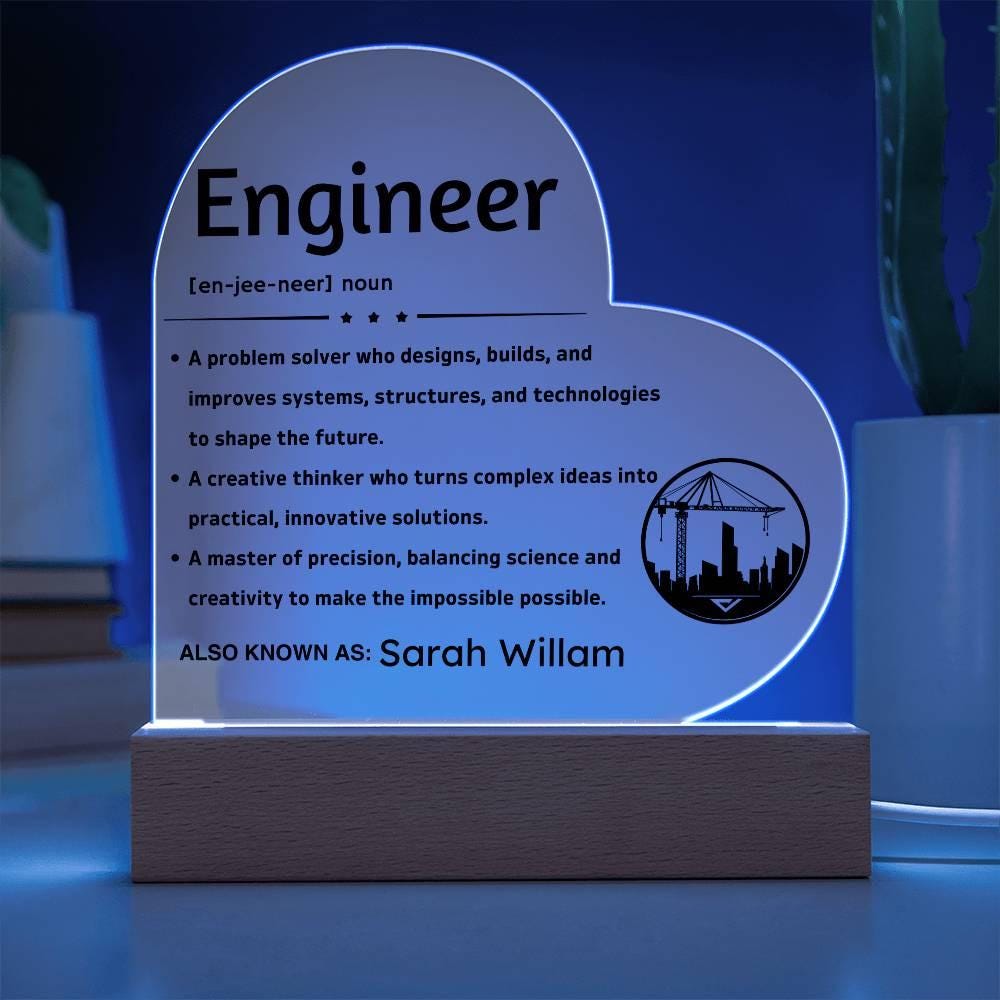 Personalized Engineer Definition Heart Plaque – Gift for Engineer – view 8