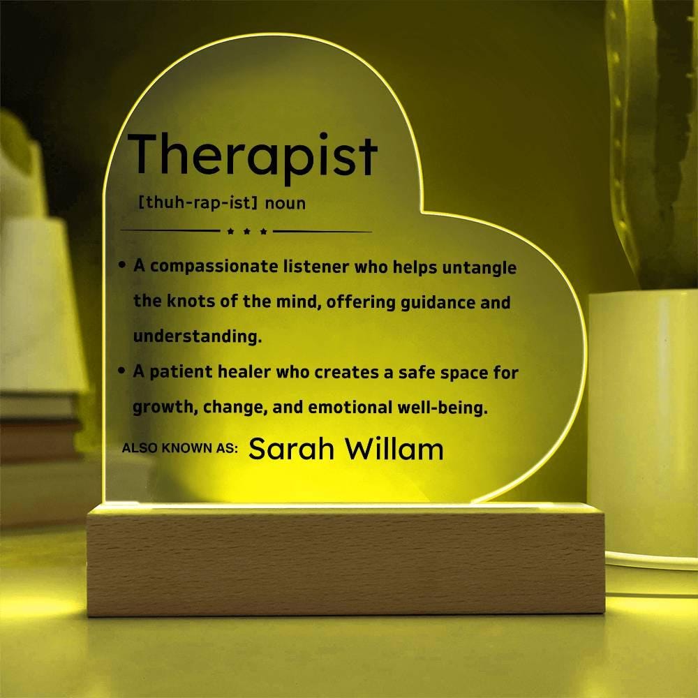 Personalized Therapist Definition Heart Plaque – Gift for Therapist – view 9