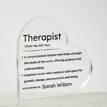 Personalized Therapist Definition Heart Plaque – Gift for Therapist – view 5