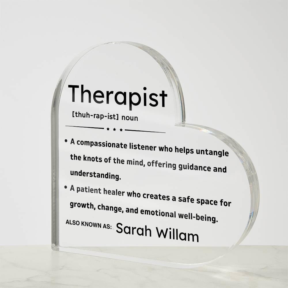 Personalized Therapist Definition Heart Plaque – Gift for Therapist – view 4