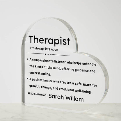 Personalized Therapist Definition Heart Plaque – Gift for Therapist – view 4