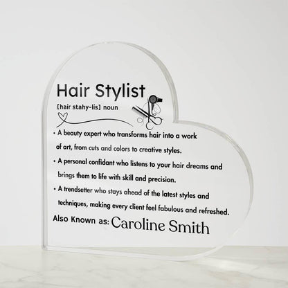 Personalized Hairstylist definition Heart Plaque – Thank You Gift – view 9