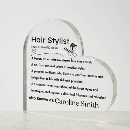 Personalized Hairstylist definition Heart Plaque – Thank You Gift – view 4