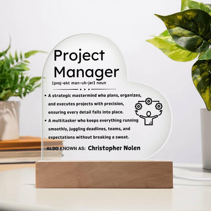 Personalized Project Manager Appreciation Plaque – Thank you Gift