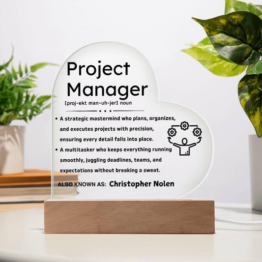 Personalized Project Manager Appreciation Plaque – Thank you Gift