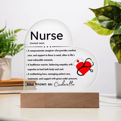 Personalized Nurse Definition Heart Plaque – Gift for Nurse