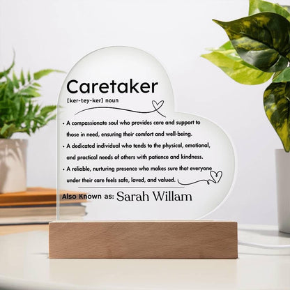 Personalized Caregiver Definition Heart Plaque – Gift for Caregiver