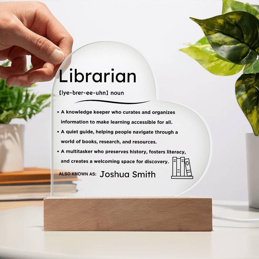 Personalized Liberian Definition Heart LED Acrylic Plaque