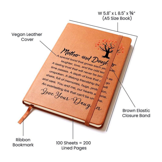 Mother Daughter Personalized Leather Journal – Mothers day gifts – view 2