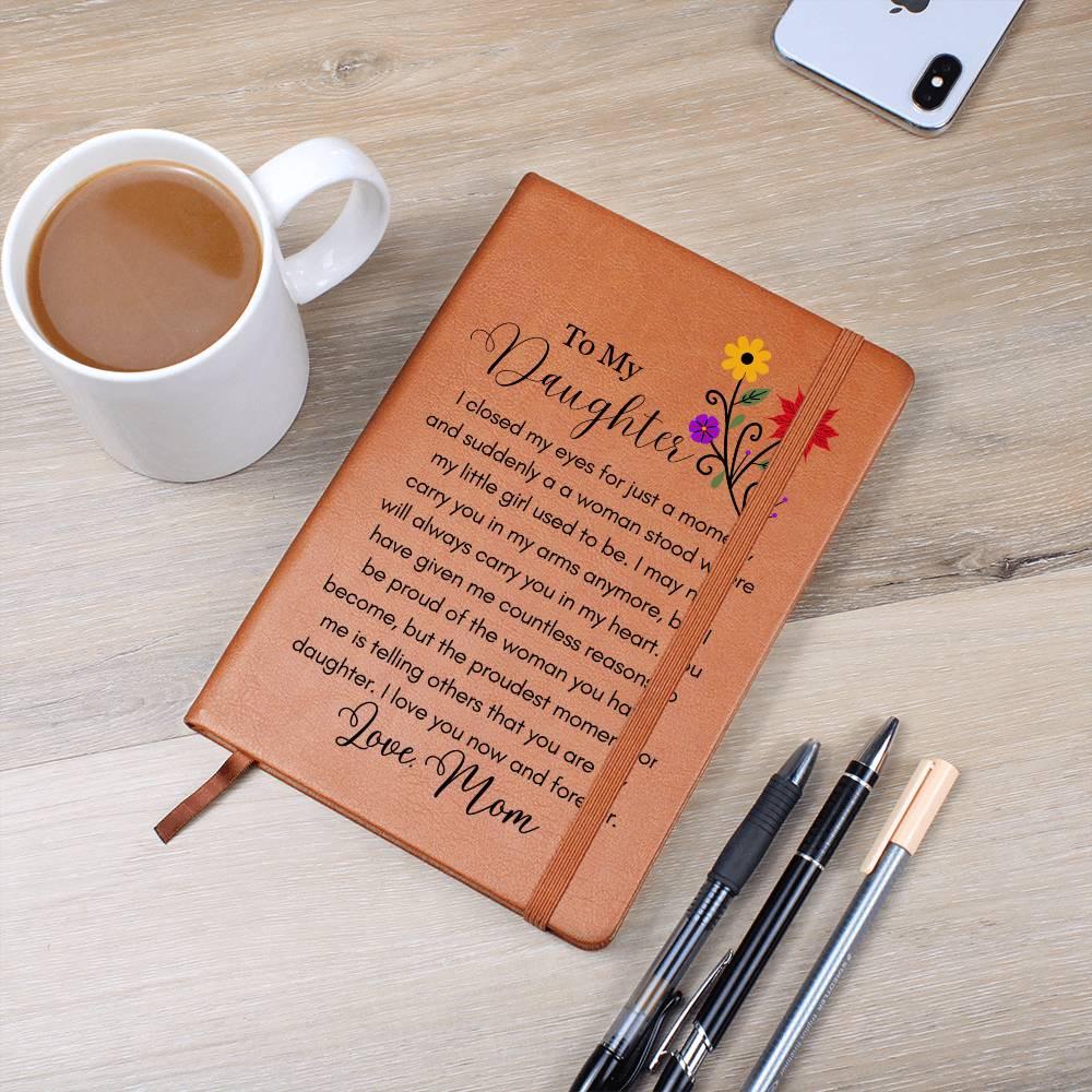 To my Daughter Personalized Floral Leather Journal – Gift from Mom – view 2