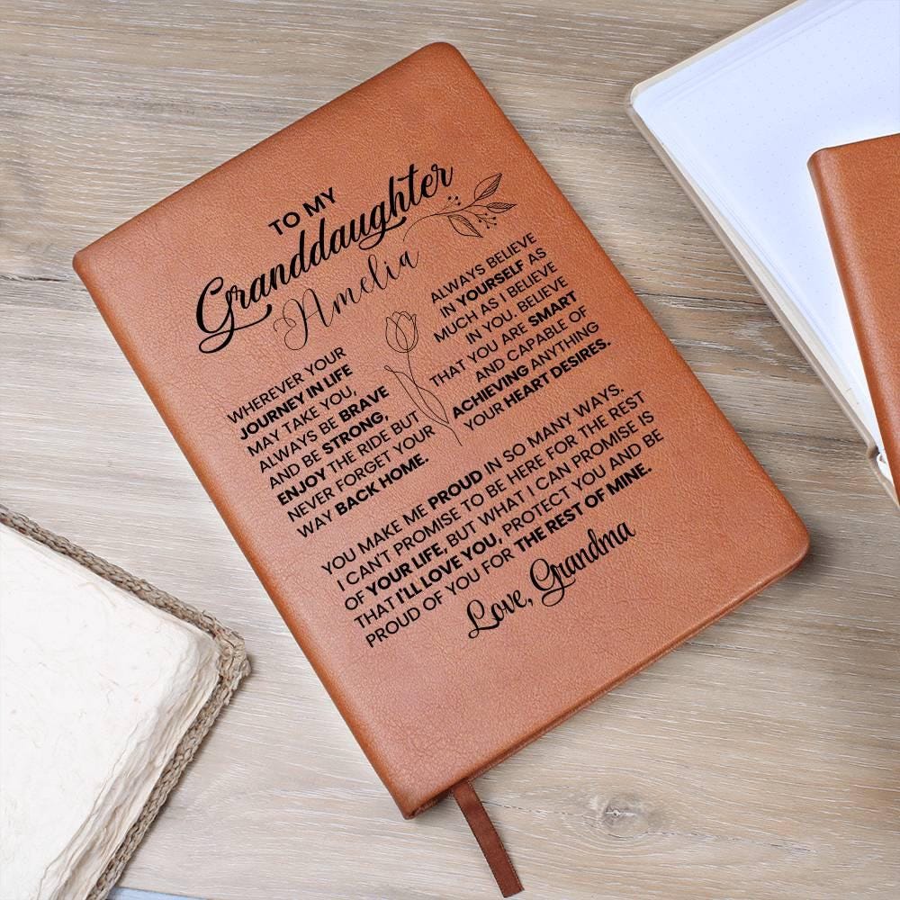 Granddaughter Personalized Leather Journal – Gift from Grandma – view 8