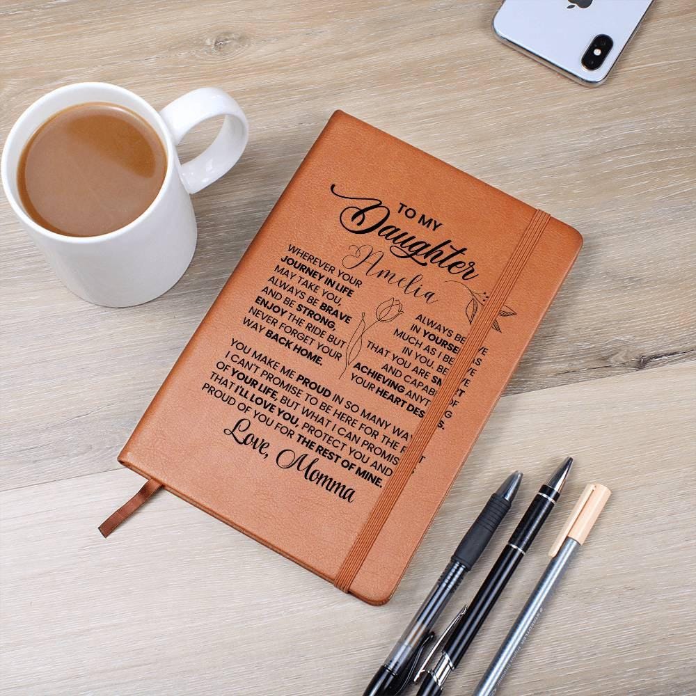 Daughter Personalized Leather Journal – Gift from Mom – view 2