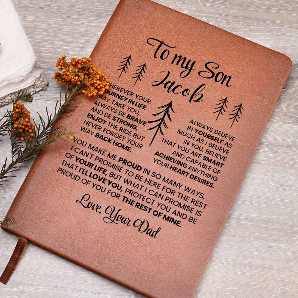 To My Son Personalized Leather Journal – Son Birthday Gift