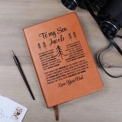 To My Son Personalized Leather Journal – Son Birthday Gift – view 9