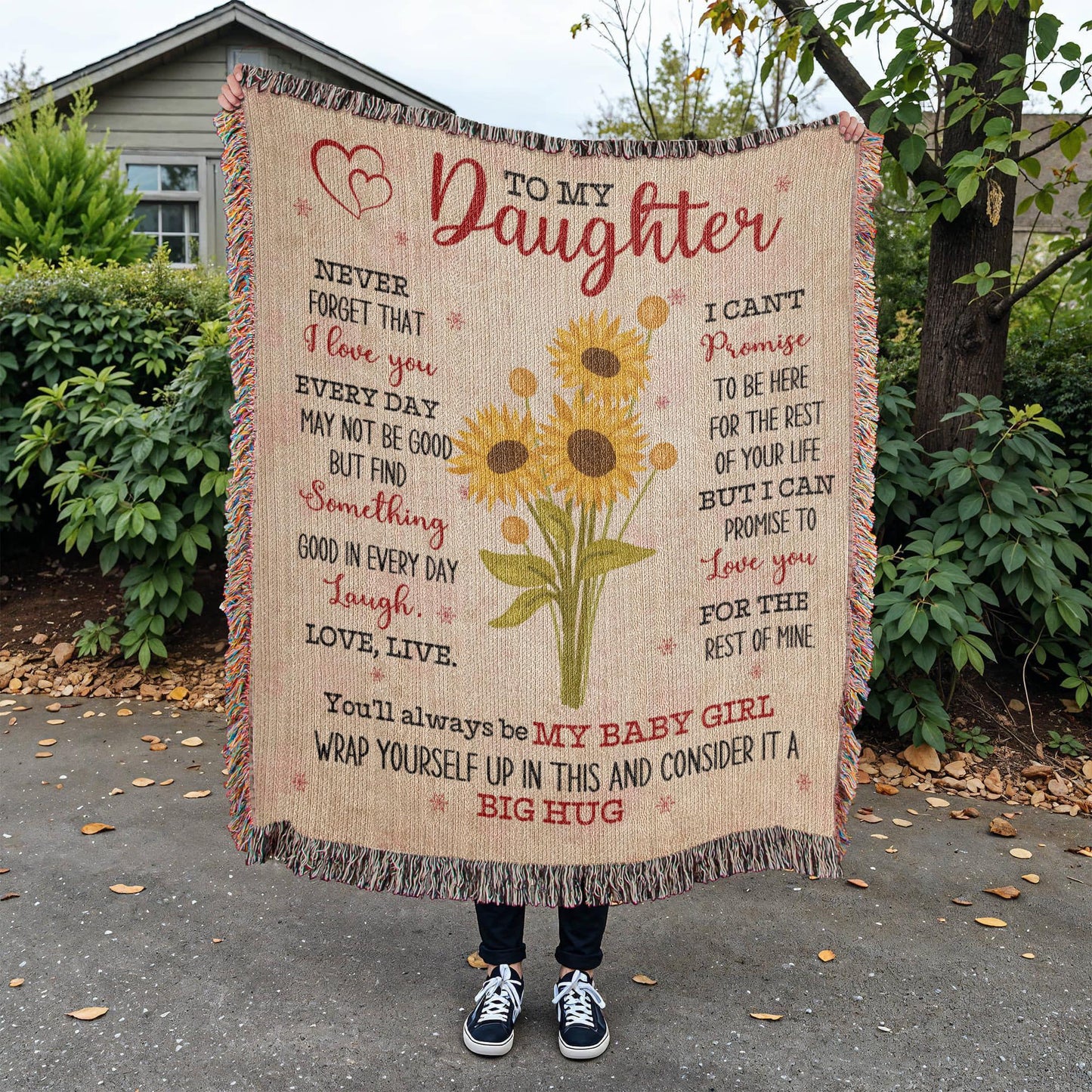 To My Daughter Heirloom Woven Blanket – Daughter Gift from mom – view 7