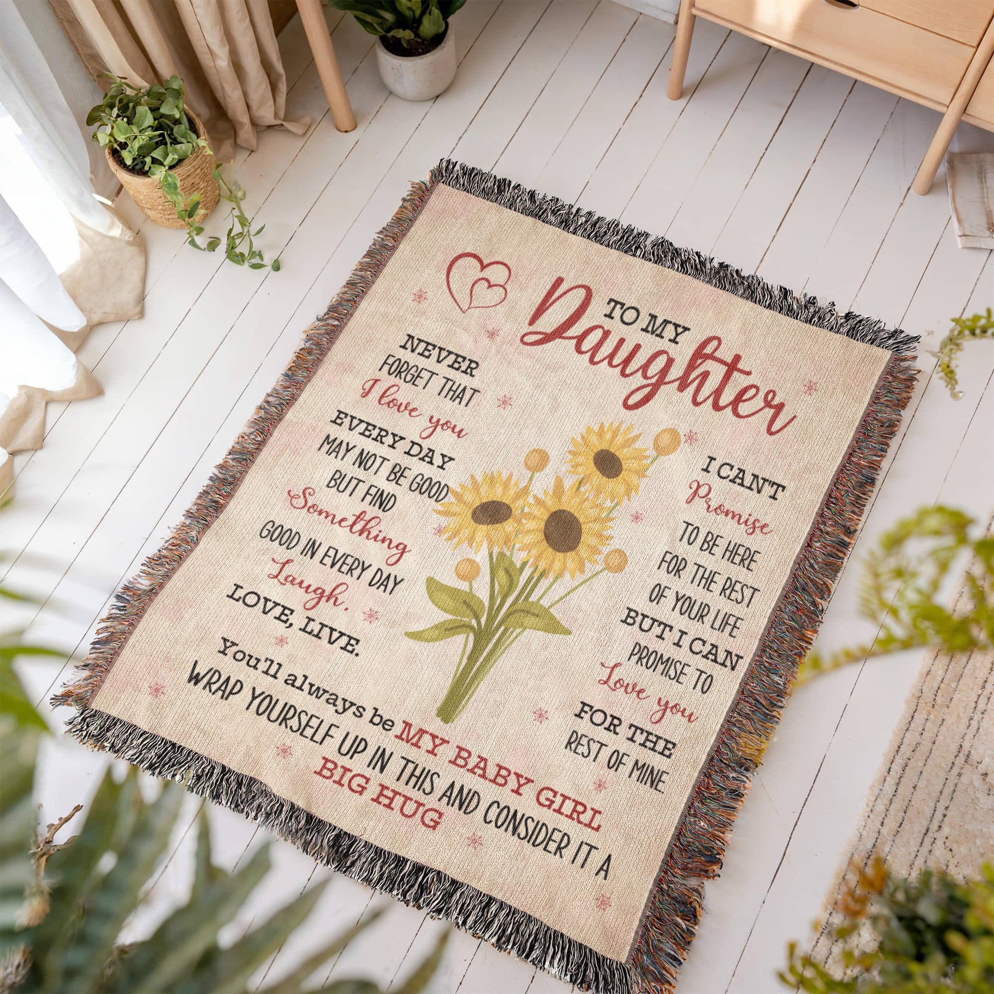 To My Daughter Heirloom Woven Blanket – Daughter Gift from mom – view 4