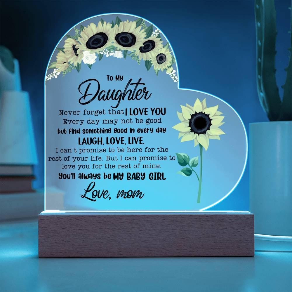 To My Daughter Personalized Heart Acrylic Plaque – Birthday Gift – view 2