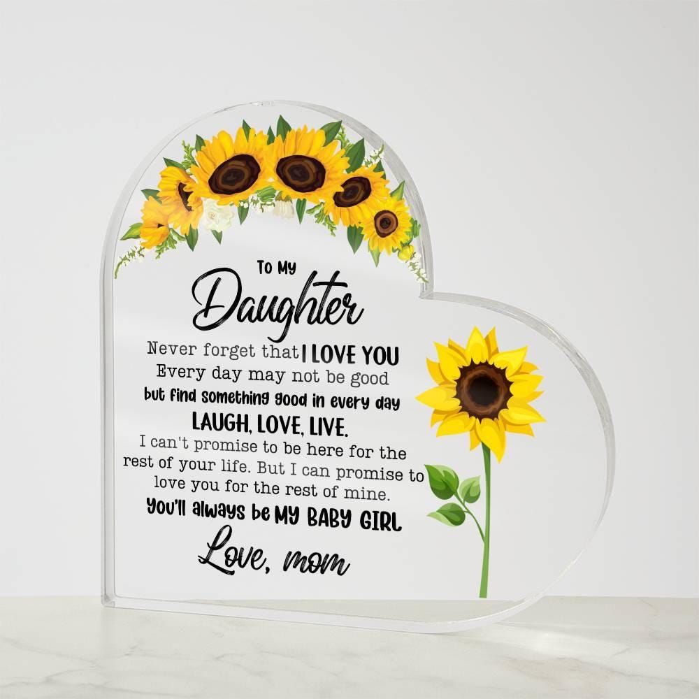 To My Daughter Personalized Heart Acrylic Plaque – Birthday Gift – view 4