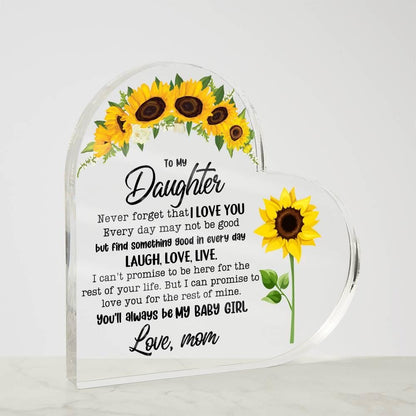 To My Daughter Personalized Heart Acrylic Plaque – Birthday Gift – view 9