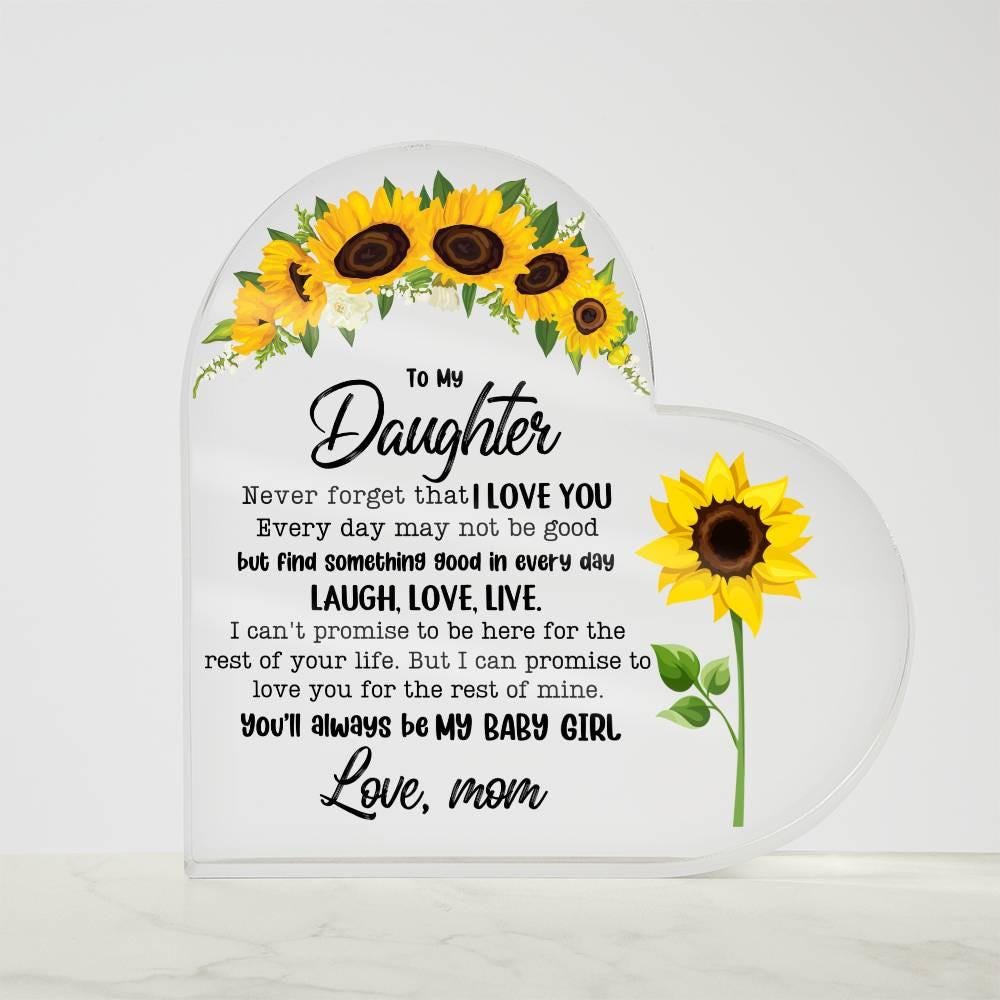 To My Daughter Personalized Heart Acrylic Plaque – Birthday Gift – view 8