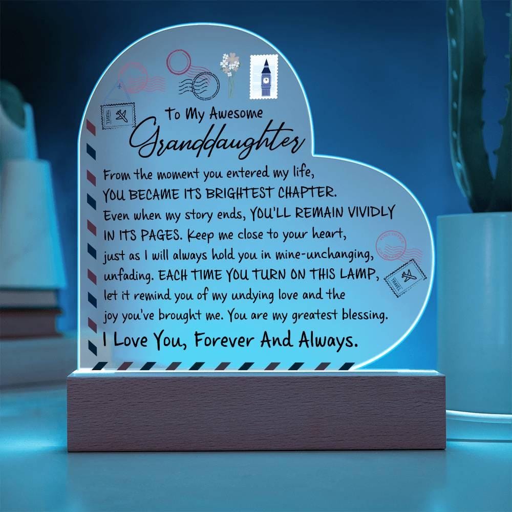 Granddaughter Personalized Heart Acrylic Plaque – Christmas Gift – view 2
