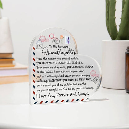 Granddaughter Personalized Heart Acrylic Plaque – Christmas Gift – view 10