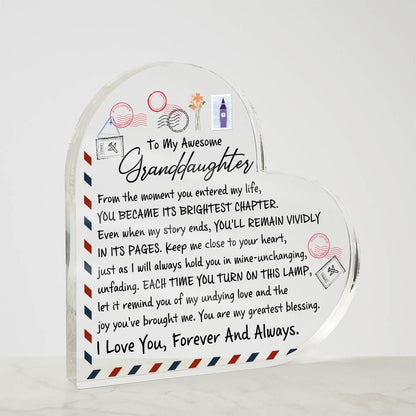 Granddaughter Personalized Heart Acrylic Plaque – Christmas Gift – view 7