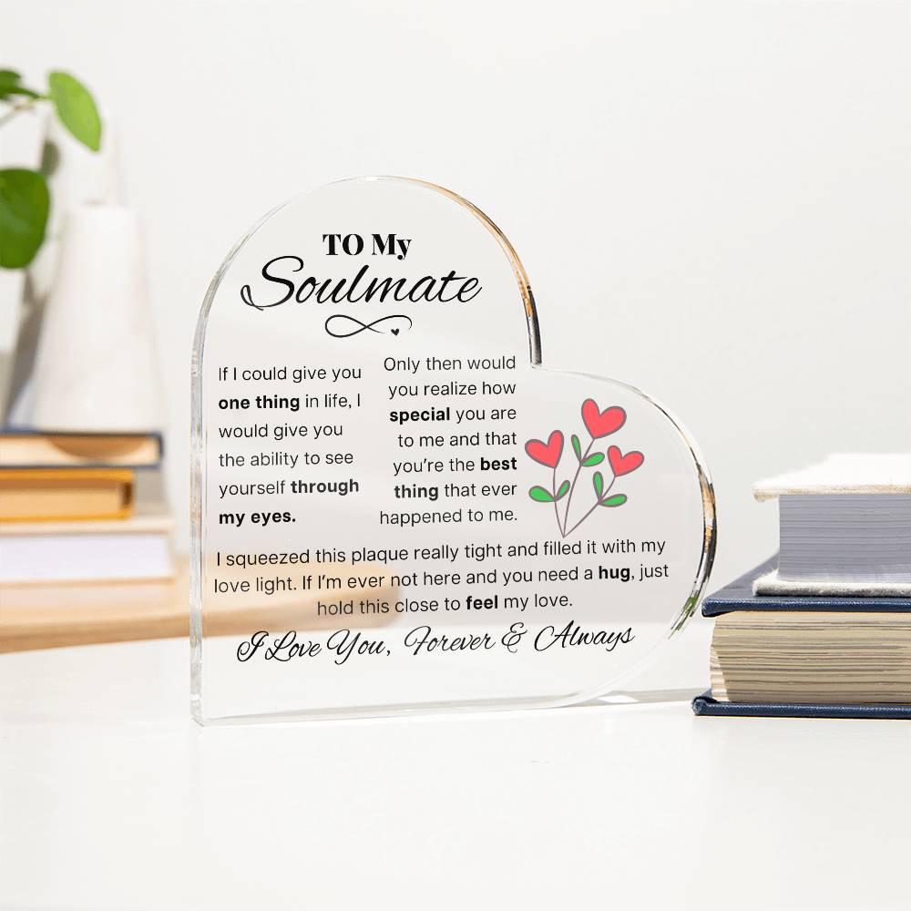 Personalized To My Soulmate Heart Acrylic Plaque – Gift for Wife – view 4