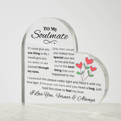 Personalized To My Soulmate Heart Acrylic Plaque – Gift for Wife – view 5