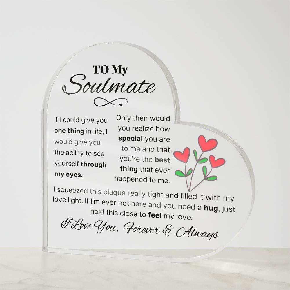 Personalized To My Soulmate Heart Acrylic Plaque – Gift for Wife – view 7