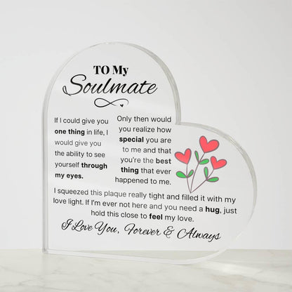 Personalized To My Soulmate Heart Acrylic Plaque – Gift for Wife – view 7