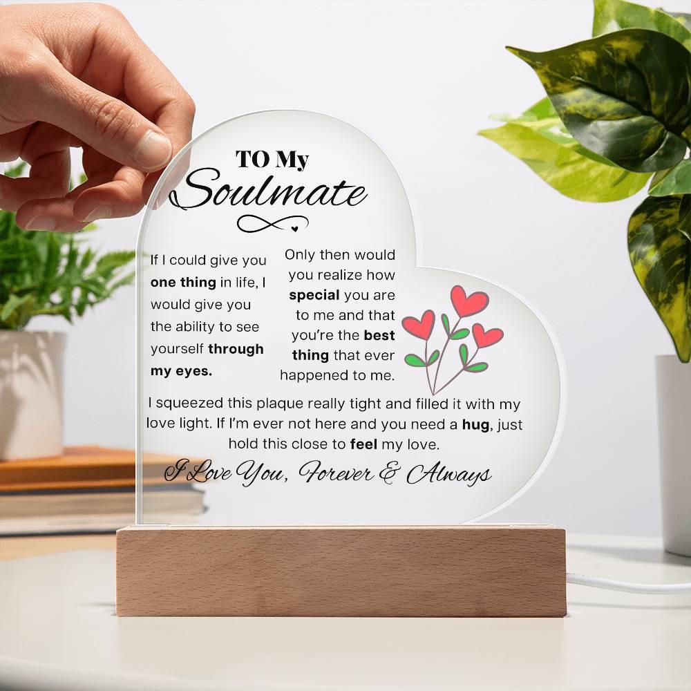 Personalized To My Soulmate Heart Acrylic Plaque – Gift for Wife – view 2