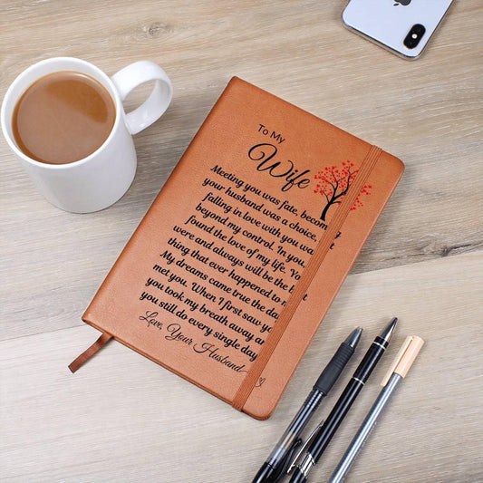 Personalized Leather Journal Gift for Wife – Wedding Day Gift – view 2
