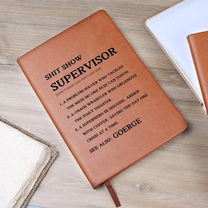 Shitshow Supervisor Definition Personalized Leather Journal – view 10