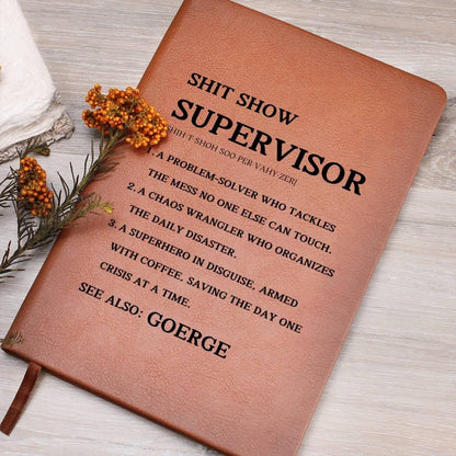 Shitshow Supervisor Definition Personalized Leather Journal