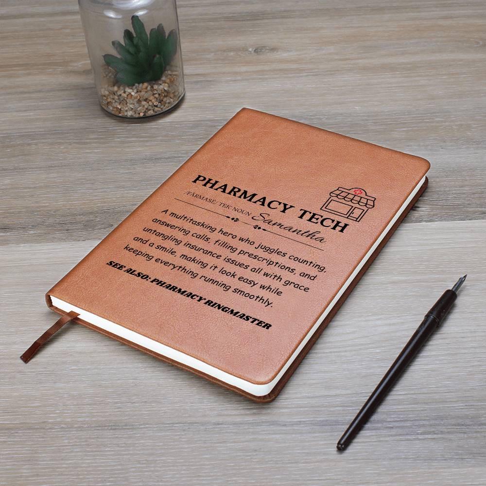 Personalized Pharmacy Tech Definition Leather Journal – New Pharmacist – view 10