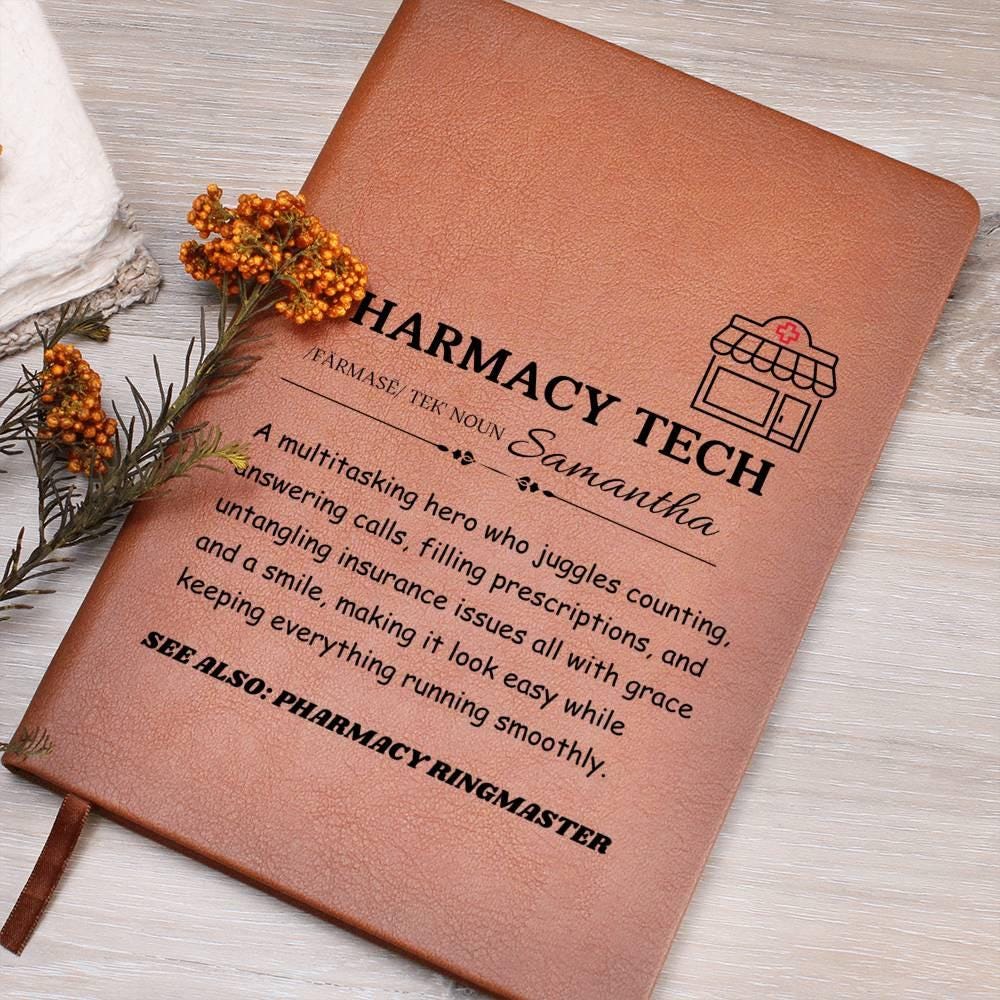 Personalized Pharmacy Tech Definition Leather Journal – New Pharmacist