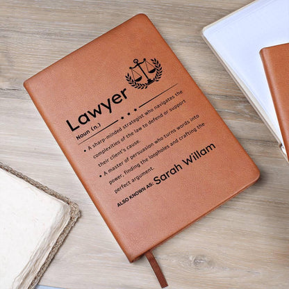 Lawyer Definition Personalized Leather Journal – Gifts for Lawyer – view 9
