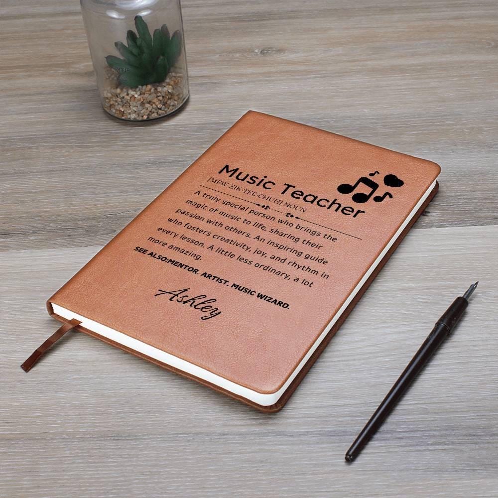 Music Teacher personalized Leather Journal – Gift for Music Teacher – view 9