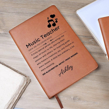 Music Teacher personalized Leather Journal – Gift for Music Teacher – view 8