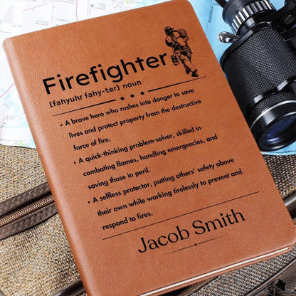 Personalized Firefighter Definition Leather Journal – Fireman Gifts – view 9