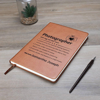 Photographer definition personalized Vegan Leather Journal – view 10