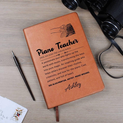 Personalized Piano Teacher Definition Leather Journal – view 10