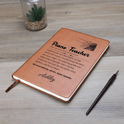 Personalized Piano Teacher Definition Leather Journal – view 9
