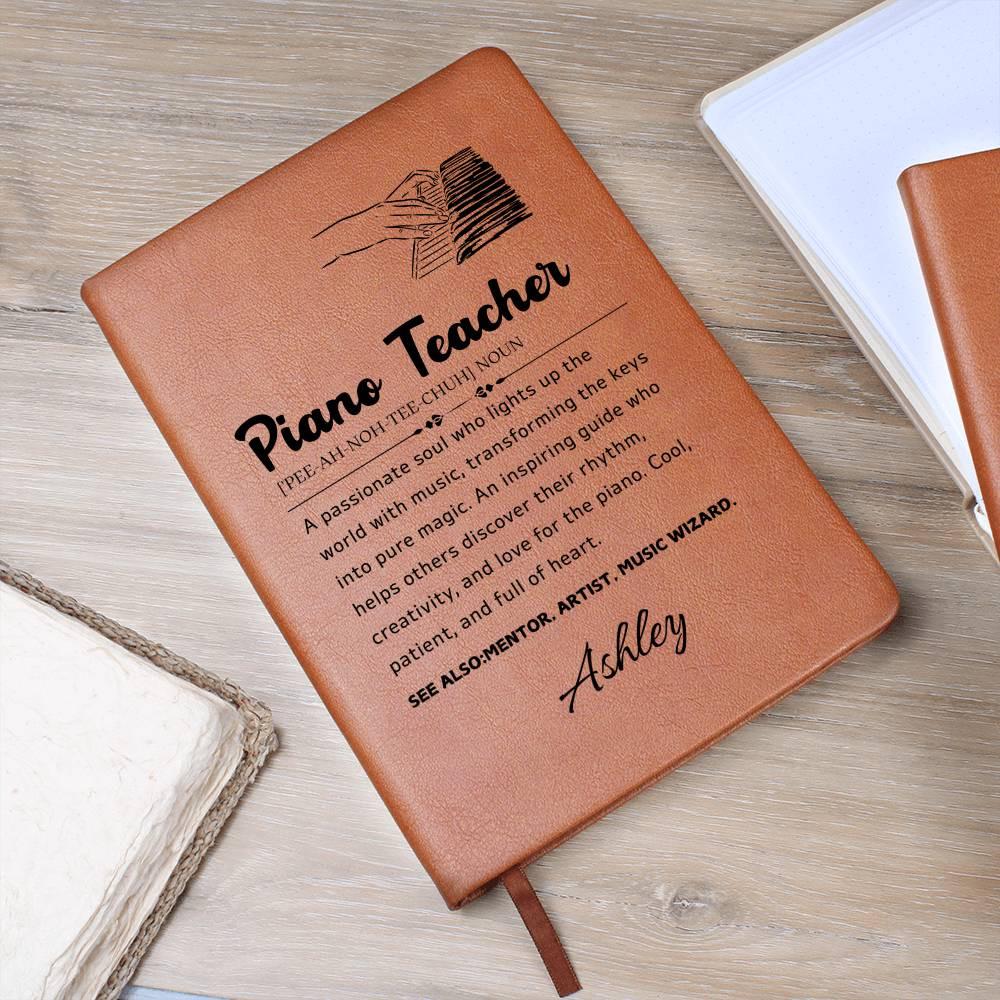 Personalized Piano Teacher Definition Leather Journal – view 8