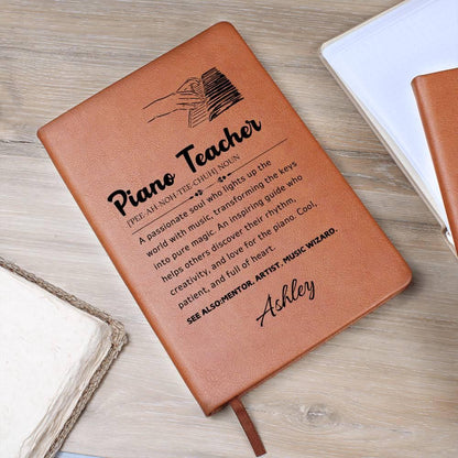 Personalized Piano Teacher Definition Leather Journal – view 8
