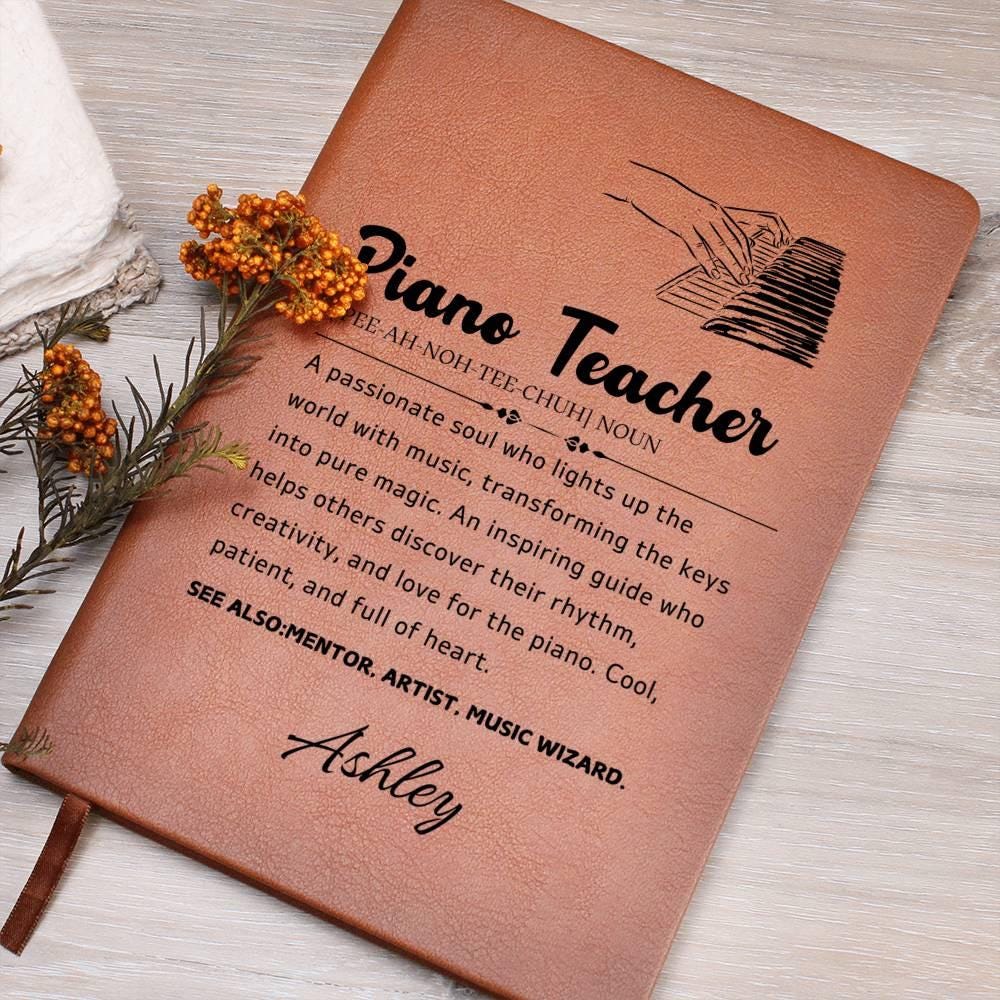Personalized Piano Teacher Definition Leather Journal – view 6