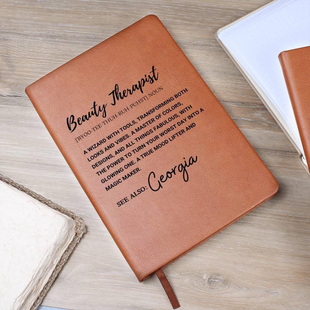 Beauty Therapist personalized Leather Journal – Cosmetology Gift – view 6