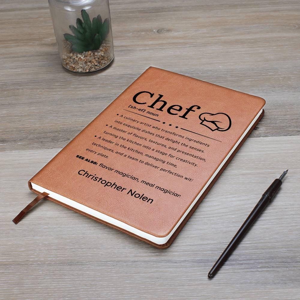 Chef Definition Personalized Leather Journal – Gift for chef – view 9